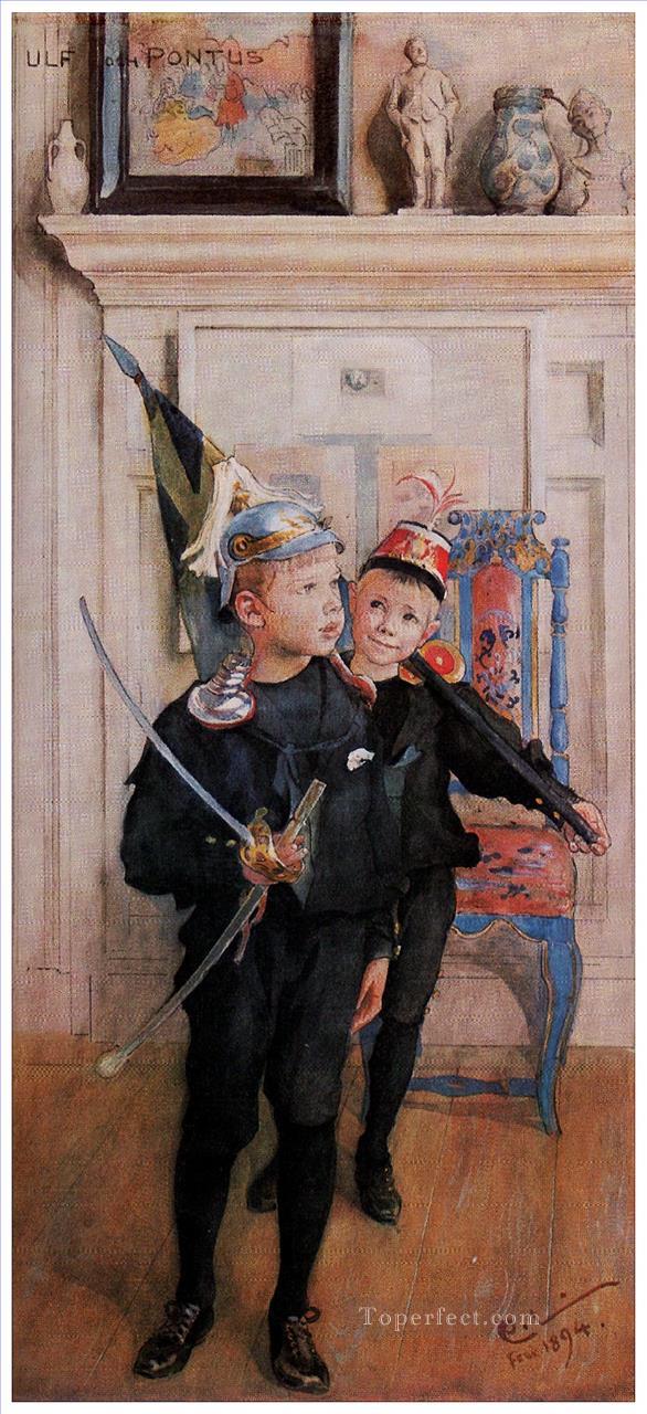 ulf and pontus 1894 Carl Larsson Oil Paintings